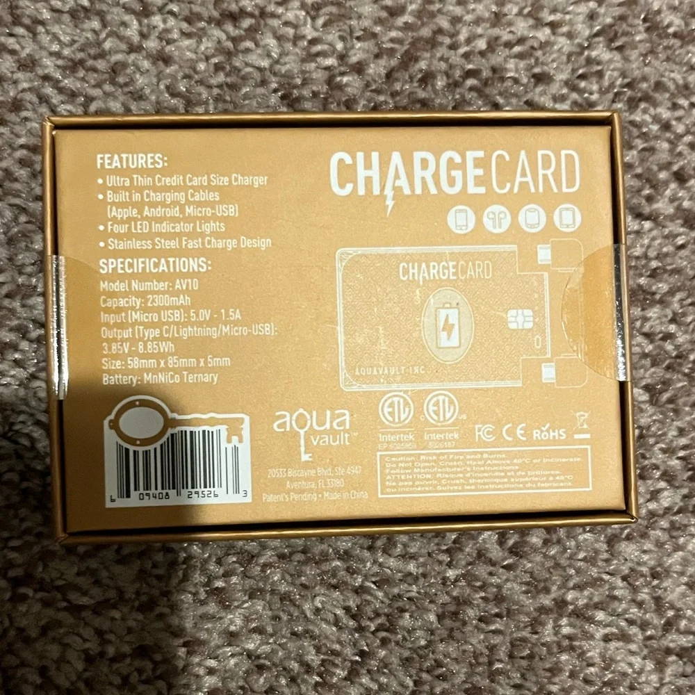 NWT Gold Aquavault Charge Card